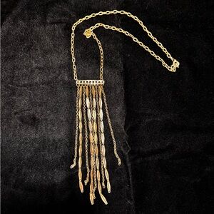 Elegant Gold Chain Fringe Necklace